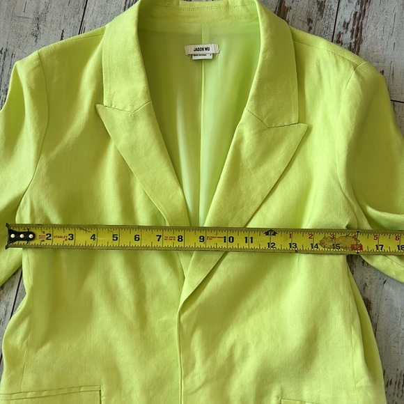 Jason Wu blazer chartreuse linen - Picture 4 of 5
